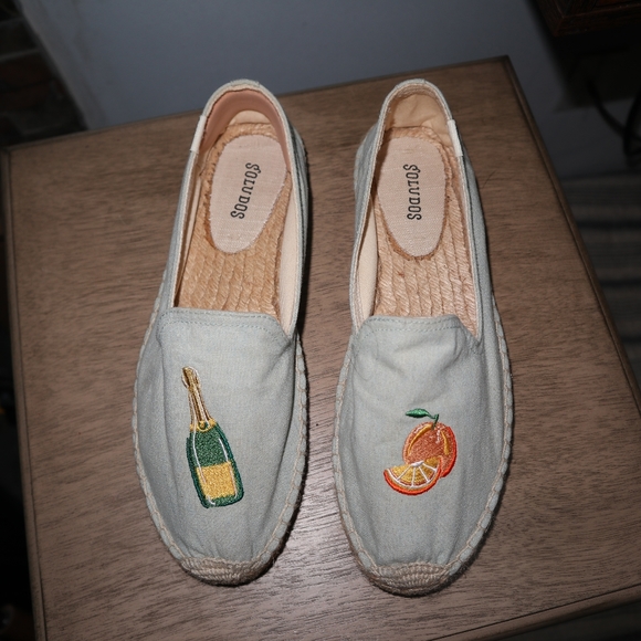 Soludos Mimosa Embroidered Wine Orange Espadrilles Slip On Flats Size 9 Jute - Picture 13 of 13